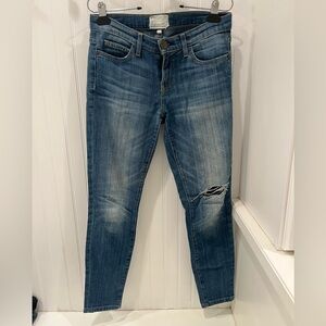 Current/Elliott Blue Distressed “Stiletto” style jeans
